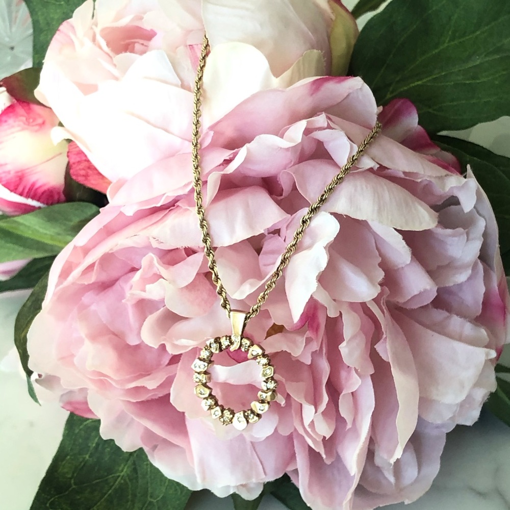 Vintage 14K Gold Nuggets w/Diamonds Rope Chain - Picture 3 of 9